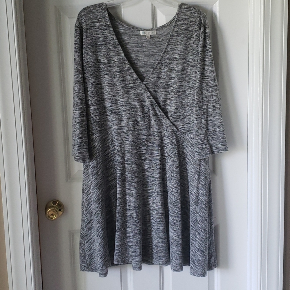 Grey 3/4 Sleeve Sweater Dress